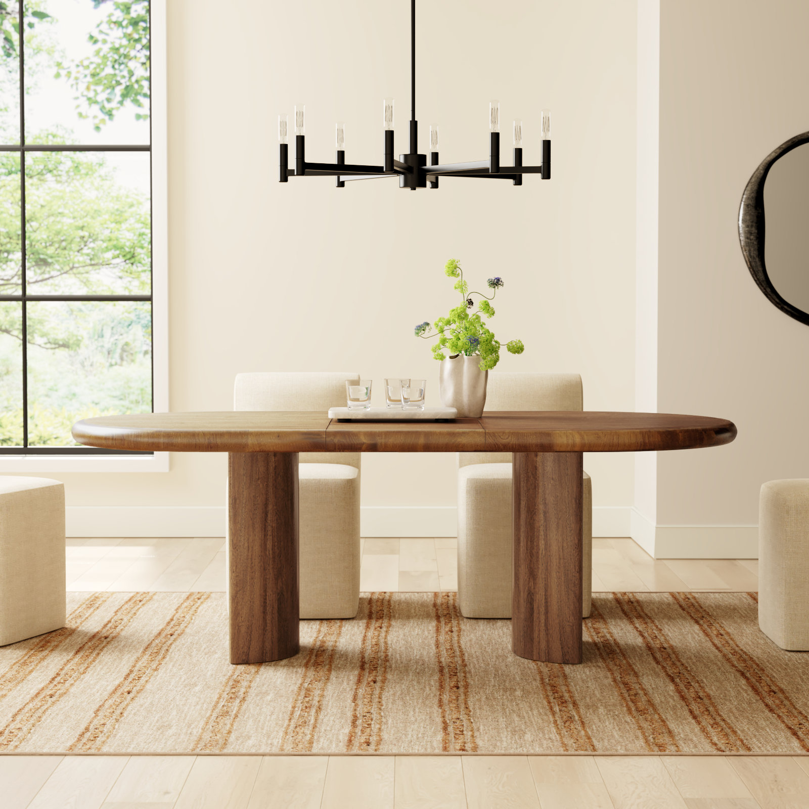 Haiden 84'' Extendable Oval Dining Table