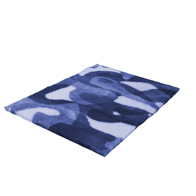 Fleece Pet Bed, 3cm H x 152cm W x 152cm D, Blue/White