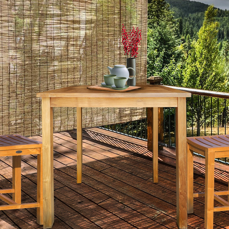 Fredson Outdoor Square Teak Bistro Table, 35" H x 35" W x 35" D