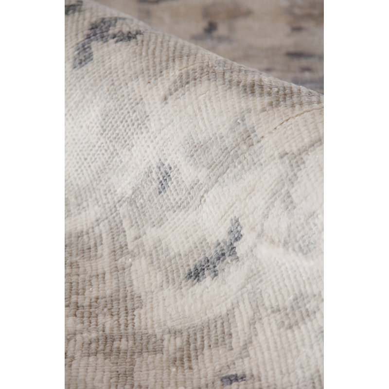 Antique Weave Bamboo Oriental Area Rug in Silver, Rectangle 8' x 10'