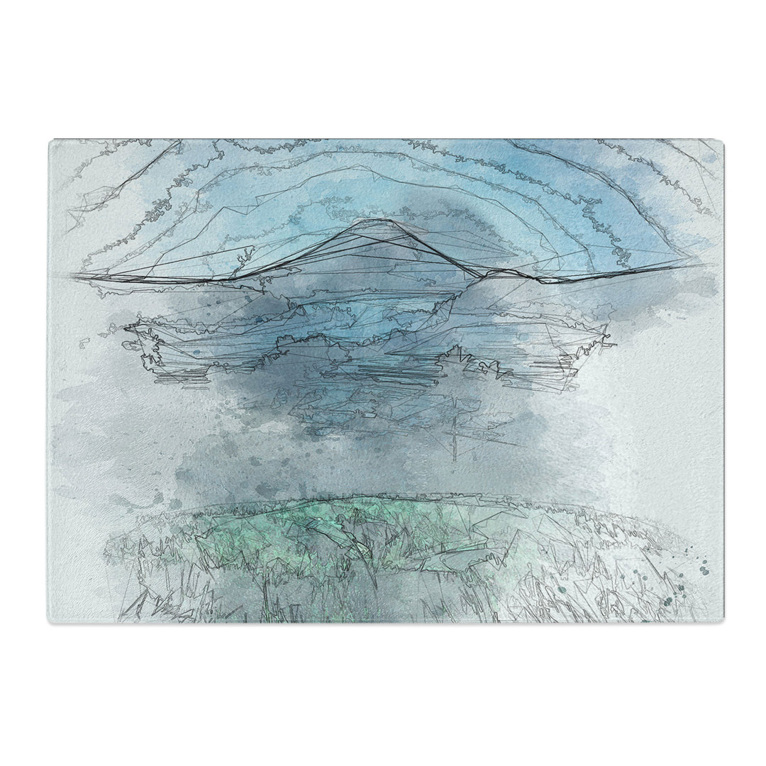 Tempered Glass Mountain View in Bali Chopping Board