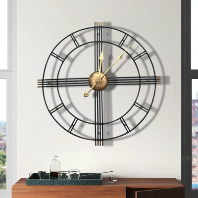 Aeryk 60cm Silent Modern Oversized Decorative Cut Out Metal Wall Clock