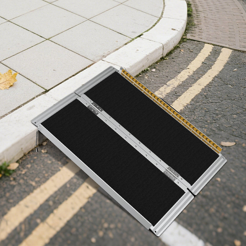 Rampe pliante en aluminium pour fauteuil roulant, capacité de poids de 800 lb, rampe de mobilité portable, 54"