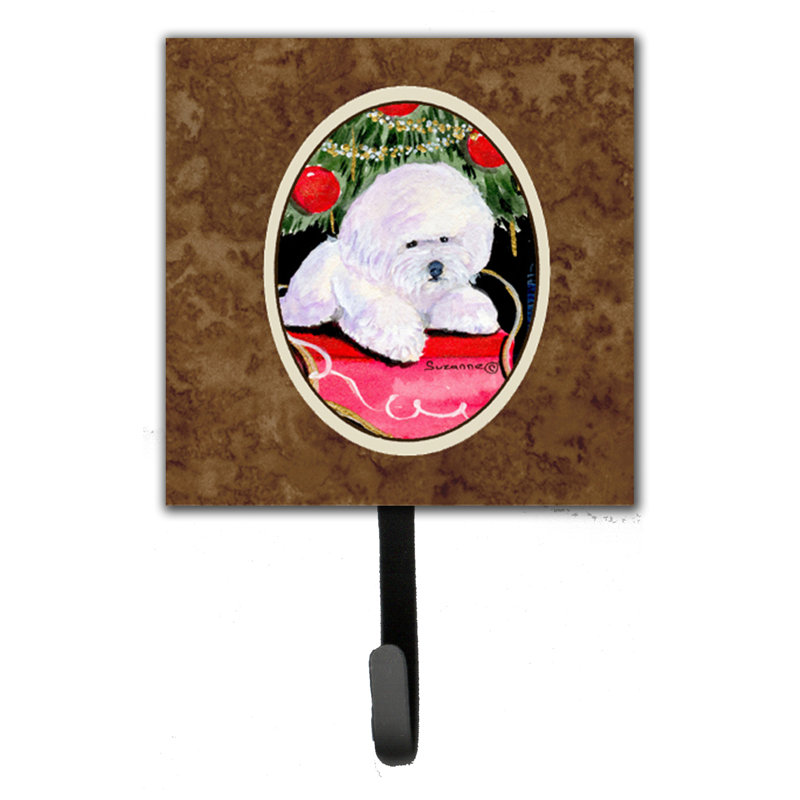 Arbre de noël avec porte-laisse bichon bichon frisé et crochet à clé