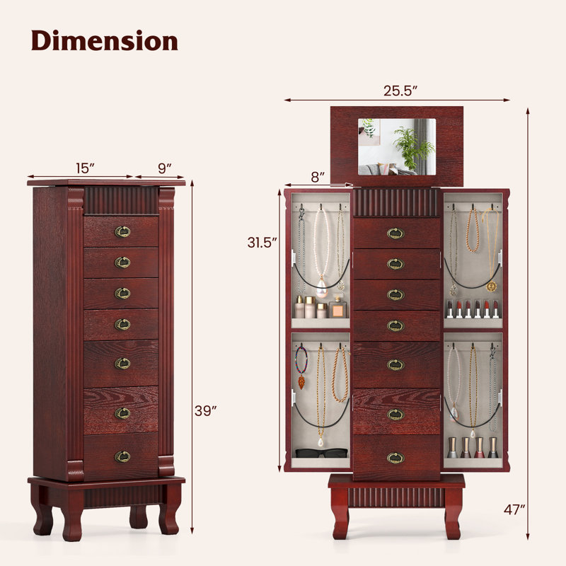Armoire à bijoux avec miroir Pentillie