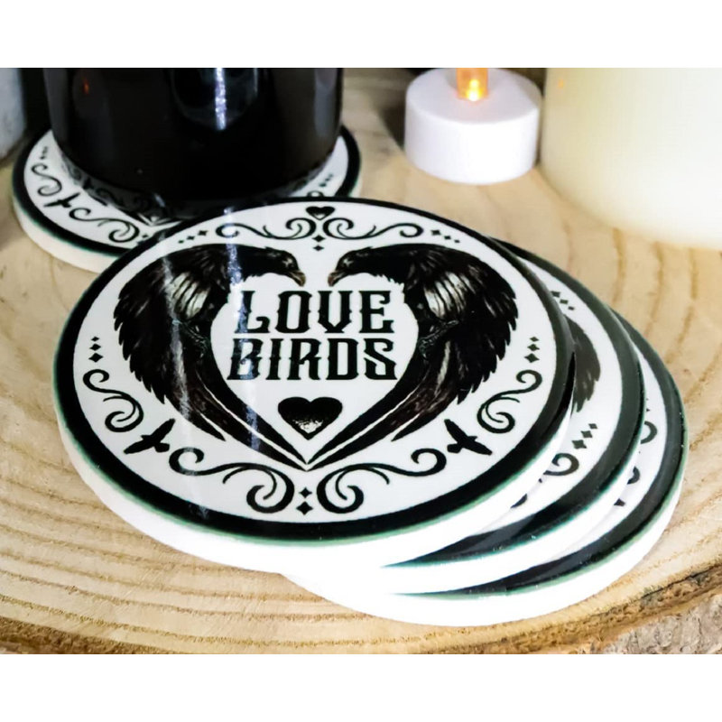 Ceramic Round 4 Piece Coaster Set
