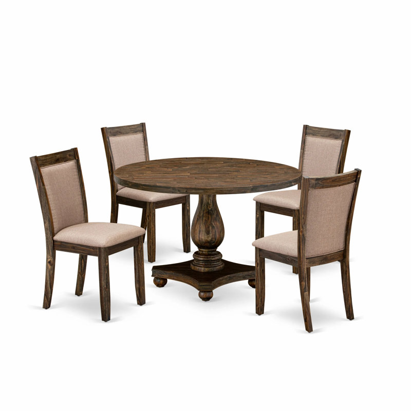 L'ensemble de table de salle à manger 5 pièces comprend une table de salle à manger moderne et 4 chaises de salle à manger Mid Century