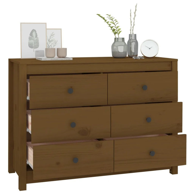 Side Cabinet 100x40x72 cm Solid Wood Pine, Honey Brown