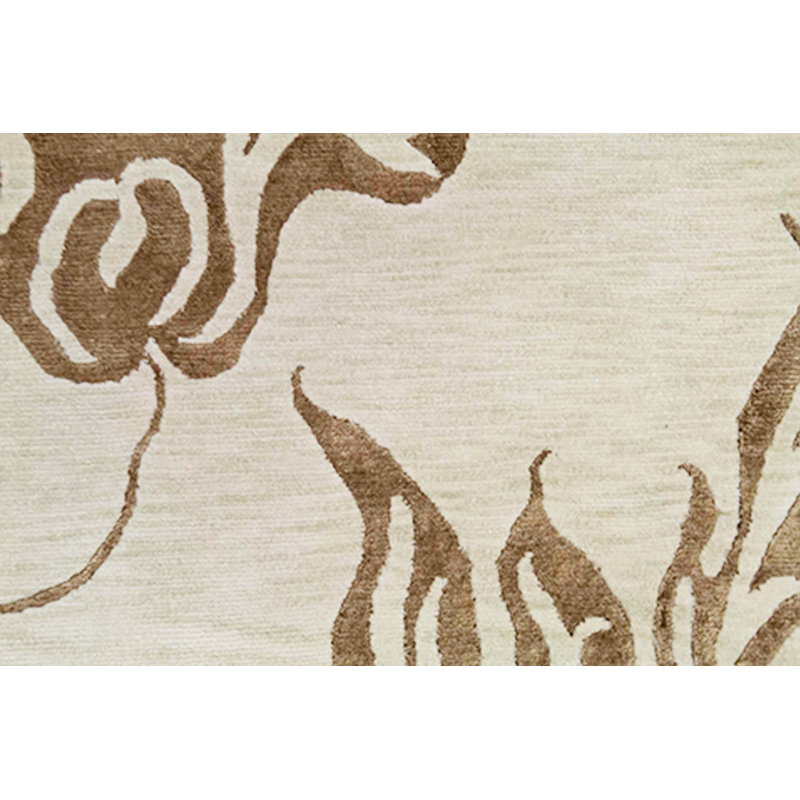 Tapis beige noué à la main de haute qualité