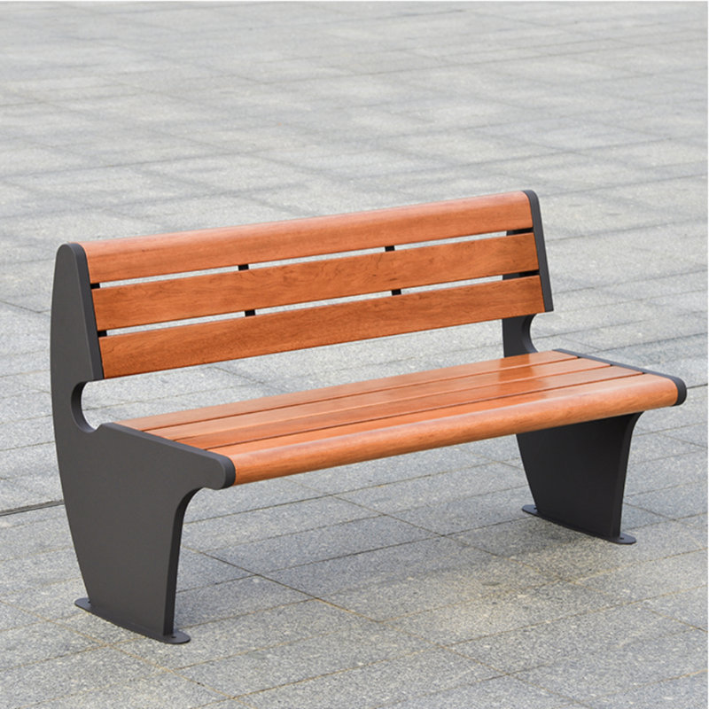 Banc d'extérieur moderne et minimaliste, Brun / gris foncé