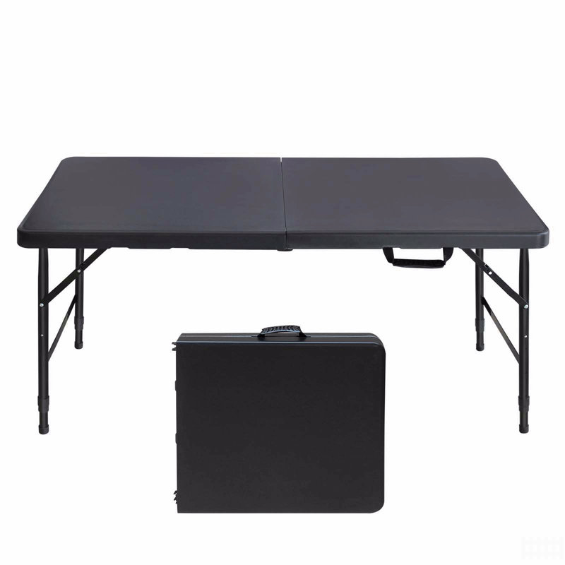 Table pliante portative 4 pi 4 po poids pliable intérieur et extérieur 135 kg, Noir