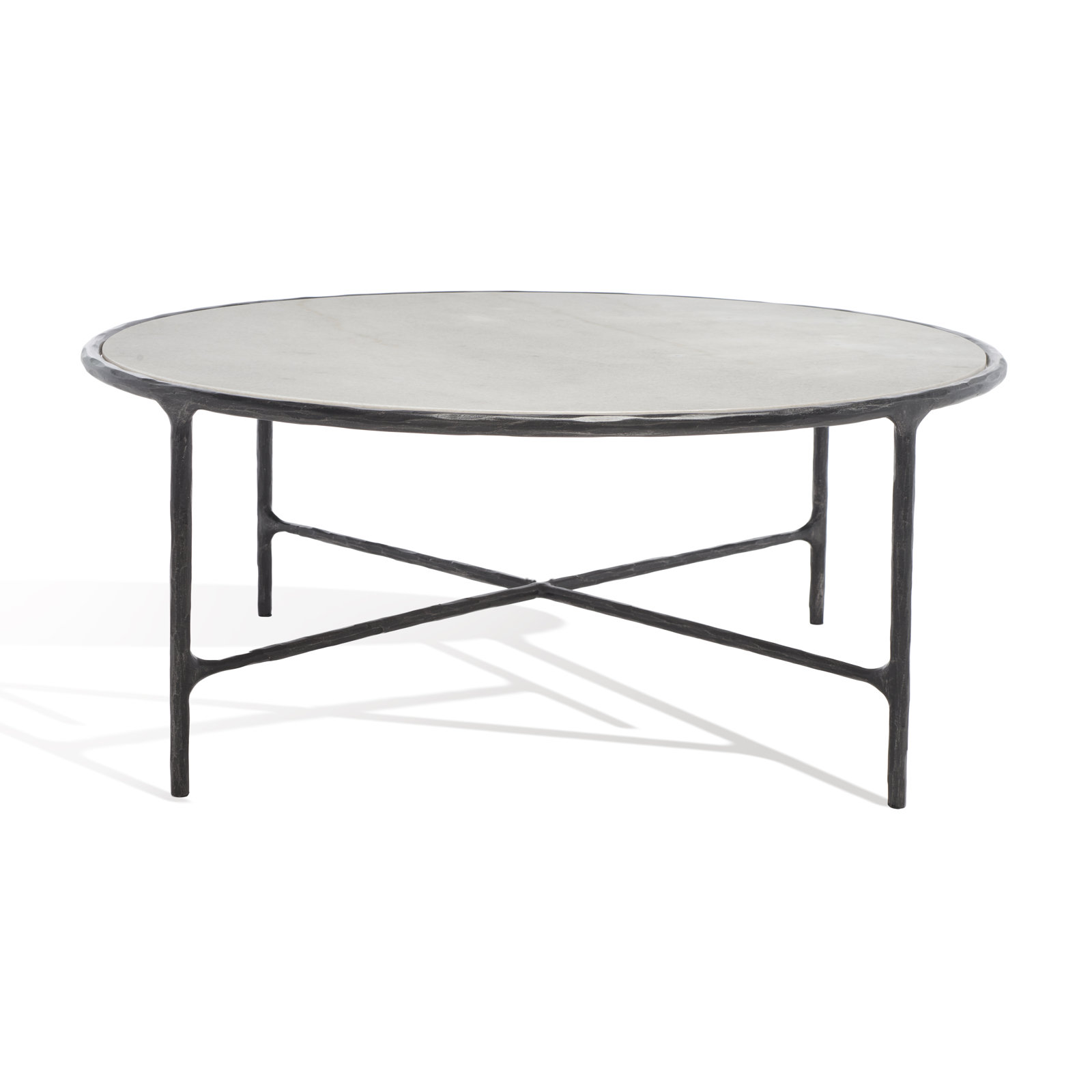 Evelynn 4 Legs Coffee Table, Marble, White Marble, Black