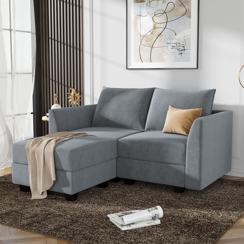 Canapé modulaire Honbay, Polyester gris bleuté
