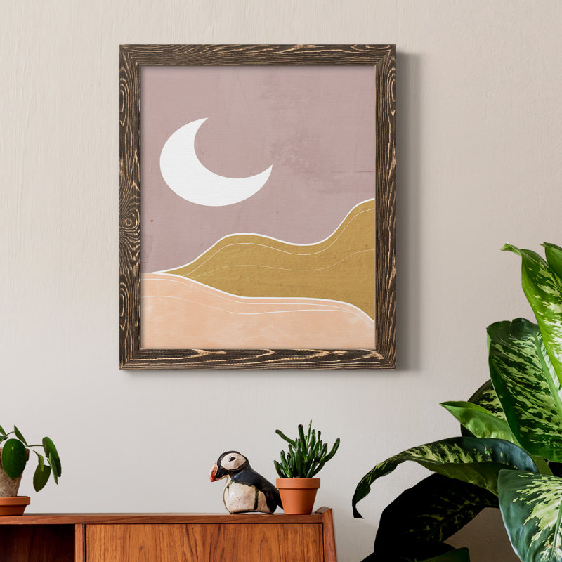 Sedona Moon - Peinture sur toile encadrée, H 24 po x l 18 po x P 1,5 po, Encadré de bois de noyer