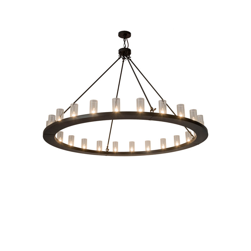Lustre en roue de chariot à 24 lumières Loxley
