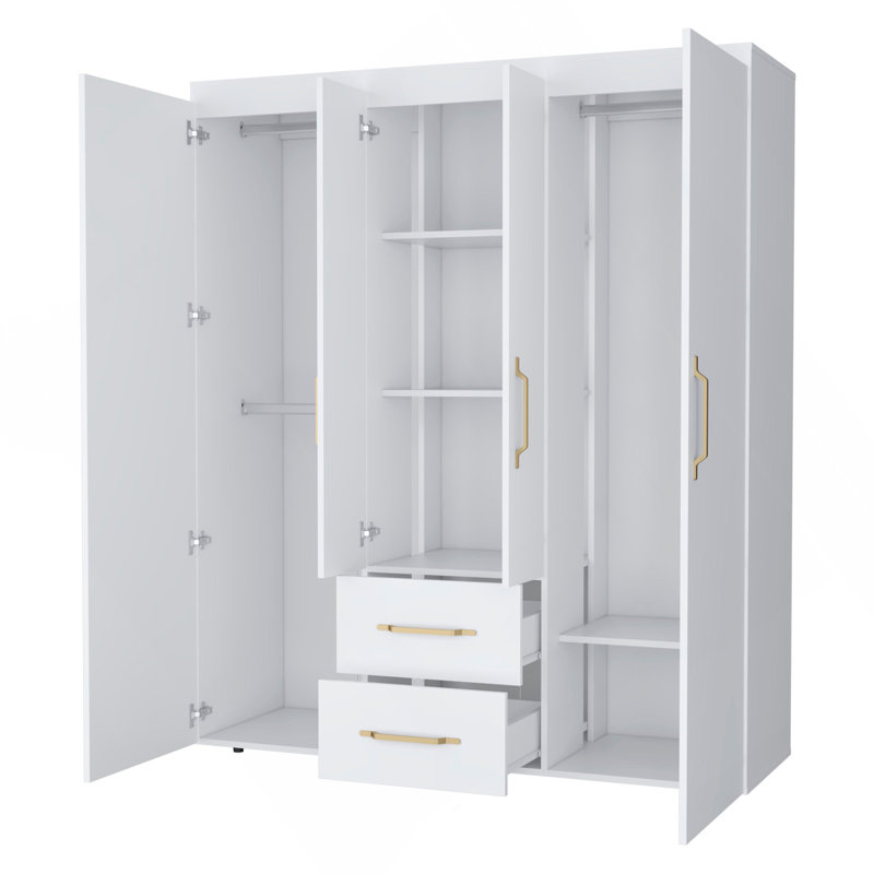 Armoire blanche 2 portes tout-en-un