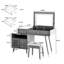 31 coiffeuse avec 3 lumières à DEL, table de chevet coulissante et tabouret - idéale pour la vie