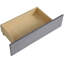 Lit simple avec revêtement en velours gris et plateforme de rangement supplémentaire durable