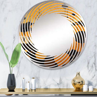 Miroir mural spirale Native Safran and Ebony Heritage - MIR117050-Round