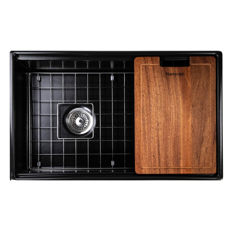 30'' L Farmhouse Single Basin Kitchen Sink, Matte Black