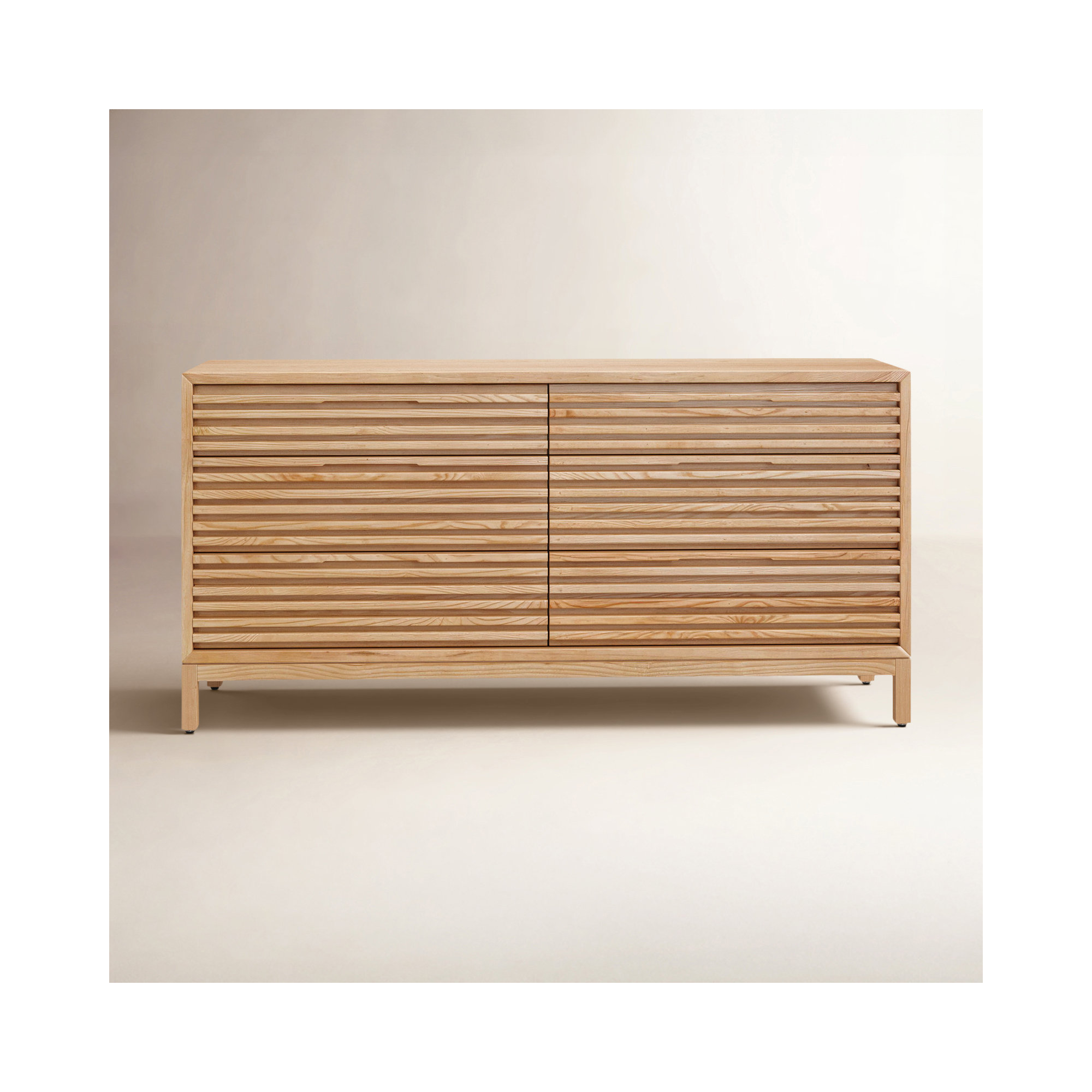 Finnian 6 Drawer Dresser, Light Oak