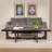 Rectangular Mango Wood Coffee Table with Modern Trestle Base in Black Walnut