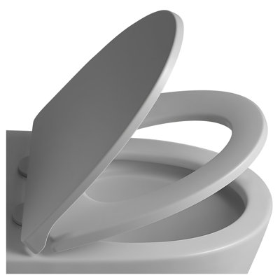 Light Gray Polyresin Toilet Seat Cover Replacement