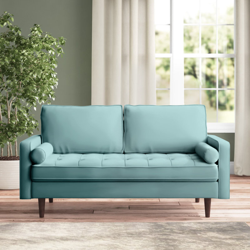 Valour Performance Velvet Loveseat, Mint