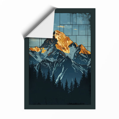 Mountain At Sunrise Geometric - Print