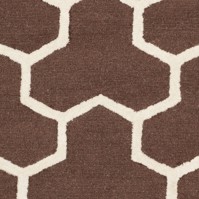 Deedgra Hand Tufted Wool Geometric Rug, Rectangle 2' x 3'