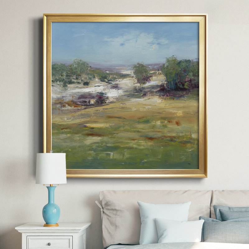 Vue d'été - Reproduction d'art sur toile encadrée, Blanc, H 34,5 po x l 34,5 po x P 1,5 po