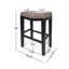 Ensemble de 2 tabourets de comptoir Feine, garniture cloutée, similicuir gris taupe