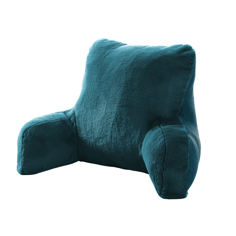 Bed Rest Reading Pillow Cover And Filling, 20" X 18" X 17", Deep Teal