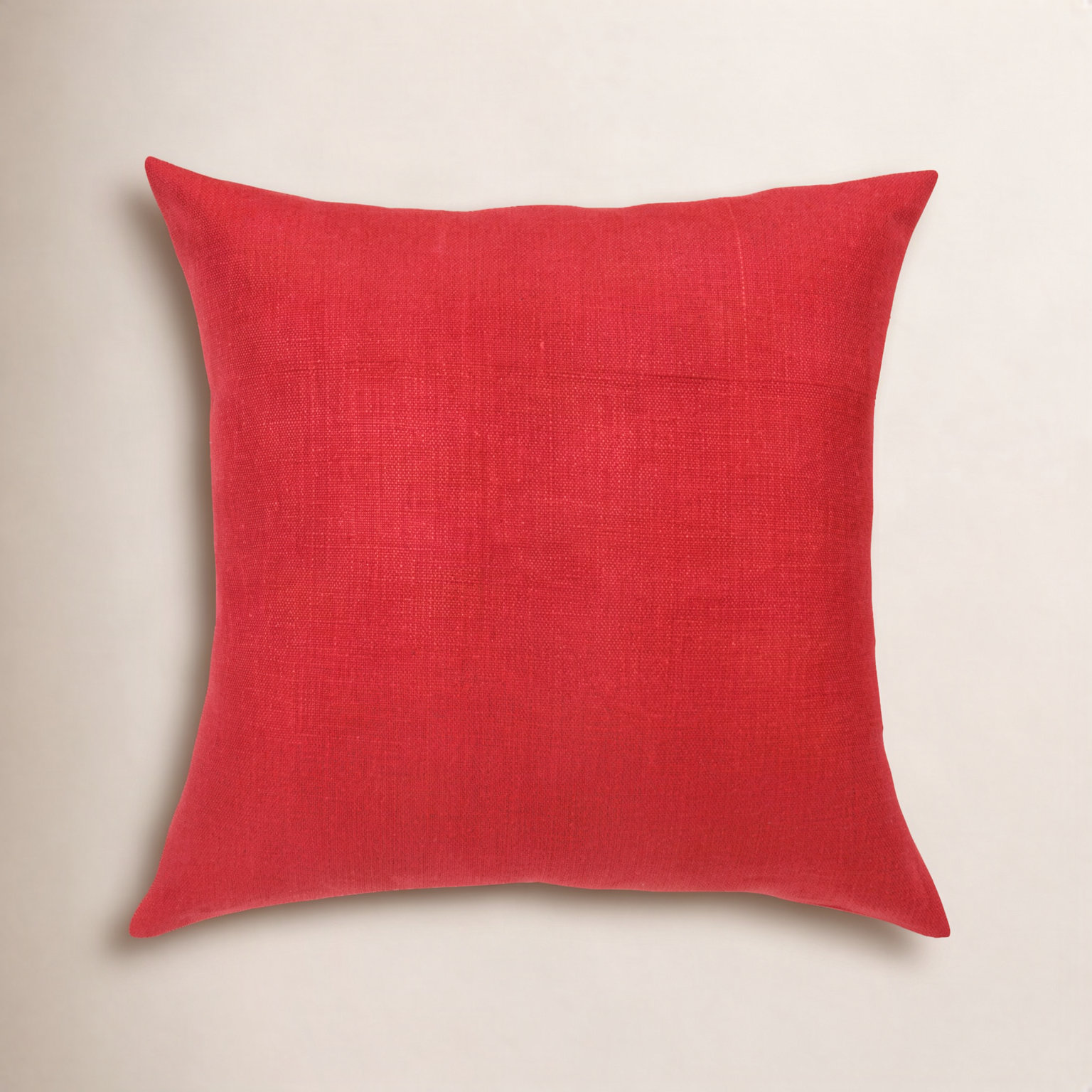 Elliotte 20" x 20" Linen Pillow Cover, Red, Pillow Cover Only - No Insert