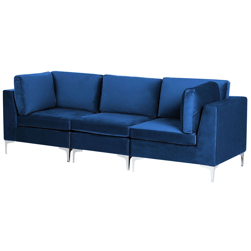Millings 3 Seater Velvet Sofa, Blue