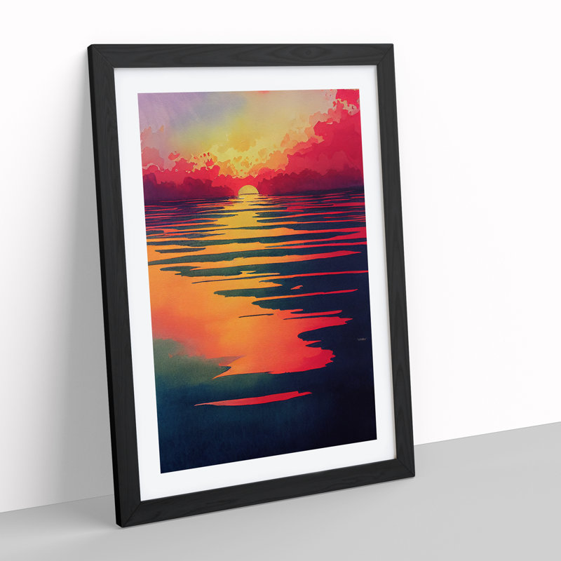 Dramatic Sunset - Framed Print, Black, 64cm H x 46cm W x 2cm D