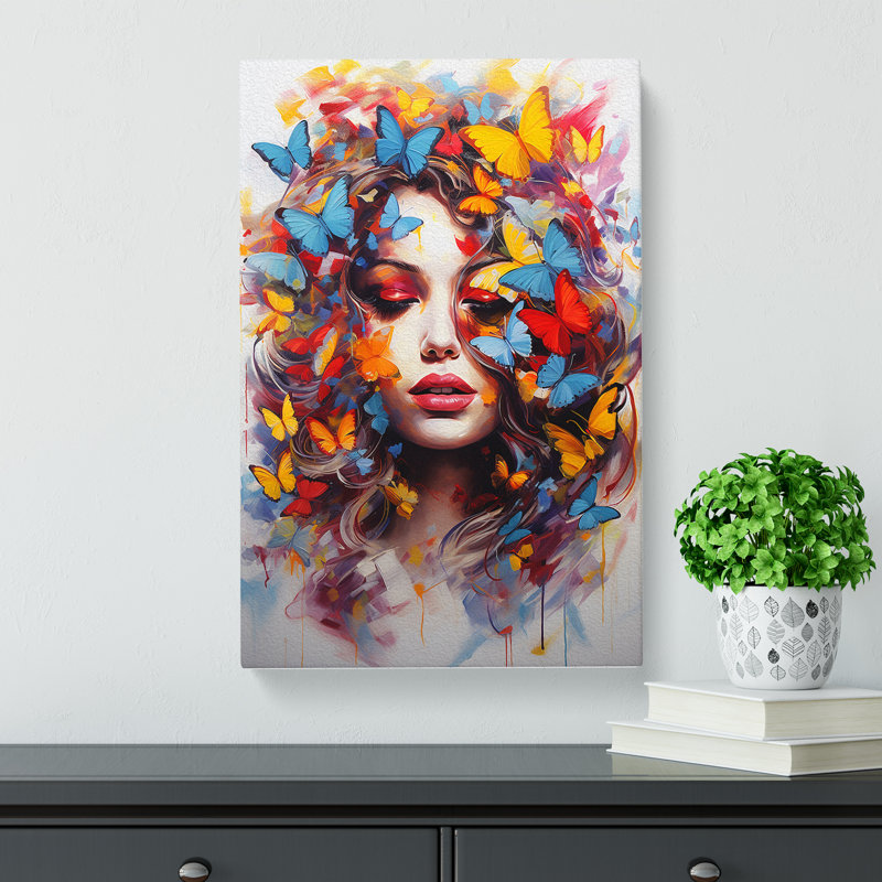 Butterfly Action Painting - Wrapped Canvas, 76cm H x 50cm W x 3cm D