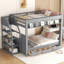 Lit superposé convertible en bois avec escalier de rangement, table de chevet et 3 tiroirs