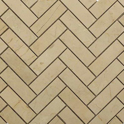 Crema Marfil Herringbone 1X3 Marble Mosaic Tiles