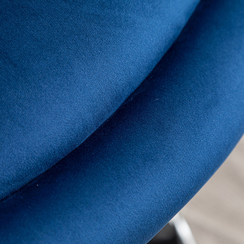 Fauteuil d'appoint pivotant rembourré à dossier capitonné, Blue
