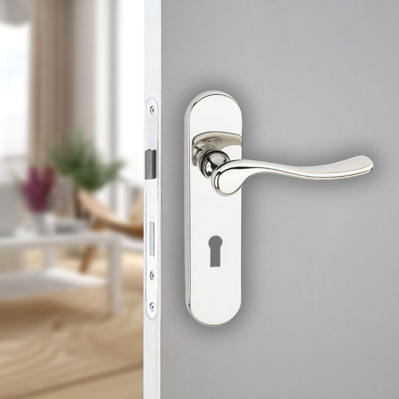 Door Handle, Polished Nickel