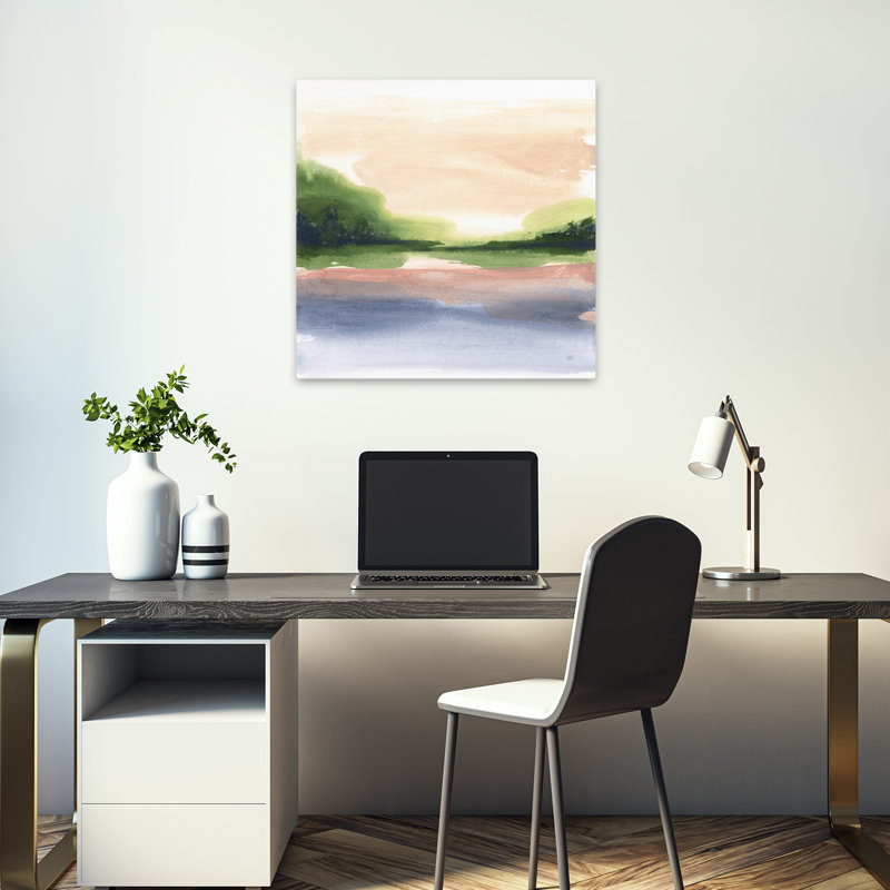 Pond View Iv Contemporary Abstract Art, 18" H x 18" W