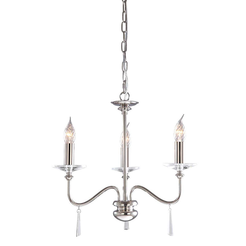 Duluth 3 - Light Candle Style Chandelier, Polished Nickel