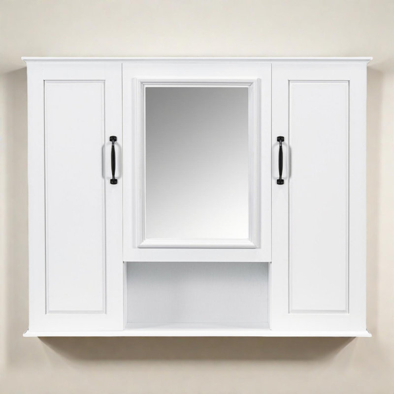 Armoire de toilette murale 36 po avec 3 portes, Blanc