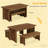 3-Piece Dining Set, Farmhous Style Kitchen Table With Two Bench