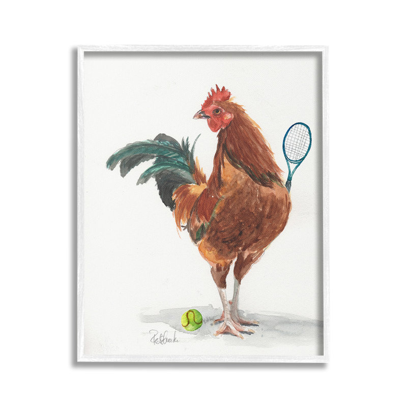 «Joueur de tennis», estampe numérique encadrée par Jennifer Redstreake, Giclée encadrée blanc bord de mer, H 30 po x l 24 po