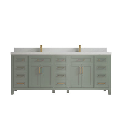 Cambridge 84'' Double Bathroom Vanity with Quartz Top
