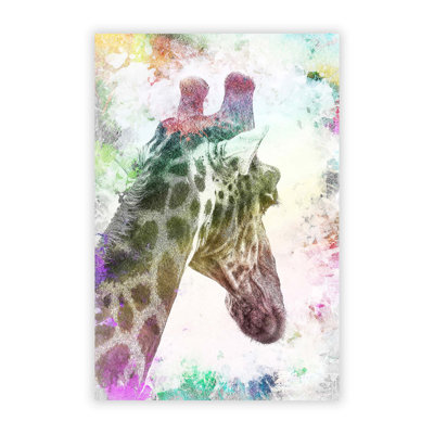 Giraffe Facing the Rainbow - Frameless Print