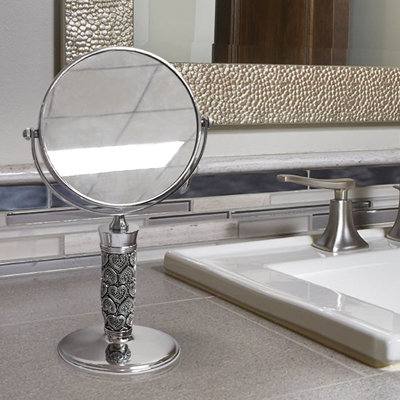 Beaded Heart Freestanding Mirror