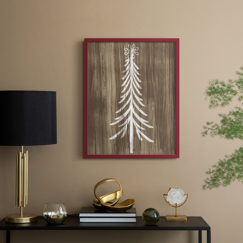 Impression encadrée Barnwood Wonderland - bois massif, H 11 po x l 9 po, Rouge